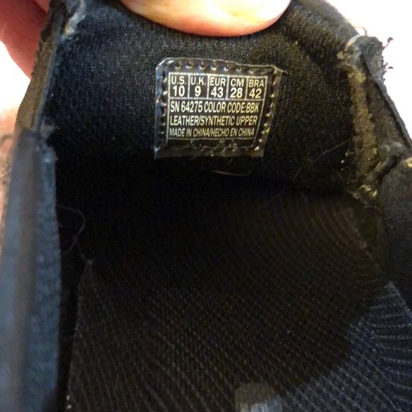 10 Skechers Men’s Black Leather Shoes Loafers Slip On Driving Casual Everyday - Picture 10 of 11